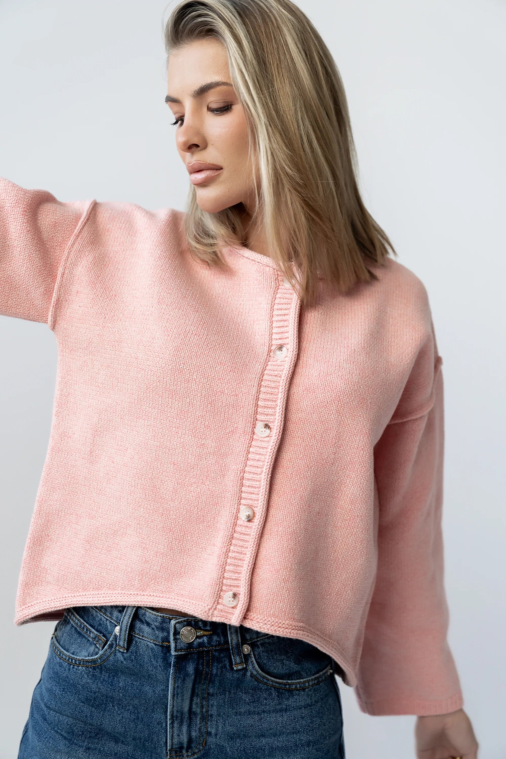 Carlie Knit Cardigan in Pink