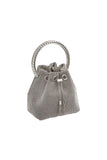 Womens Small Rhinestone Clutch Bucket Bags