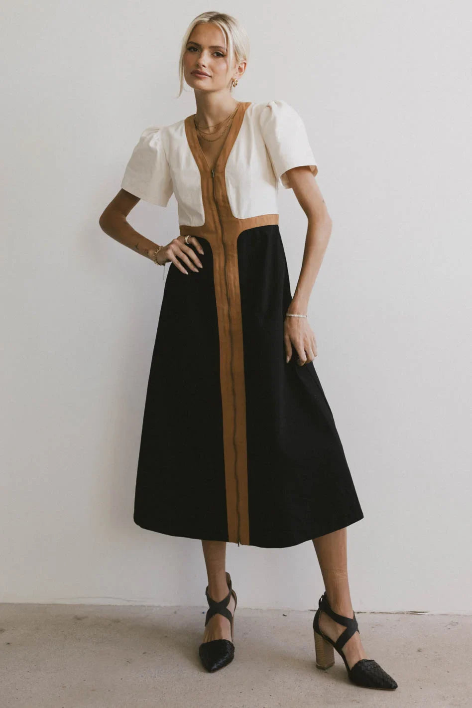 Edith Colorblock Zip Up Dress FINAL SALE