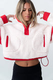 Lenny Sherpa Half Zip in Pink