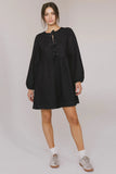 Tyler Peplum Mini Dress in Dark Wash FINAL SALE