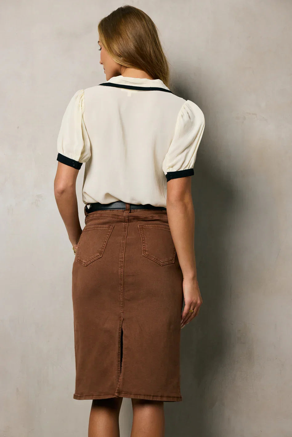 Jordan Denim Skirt in Brown FINAL SALE