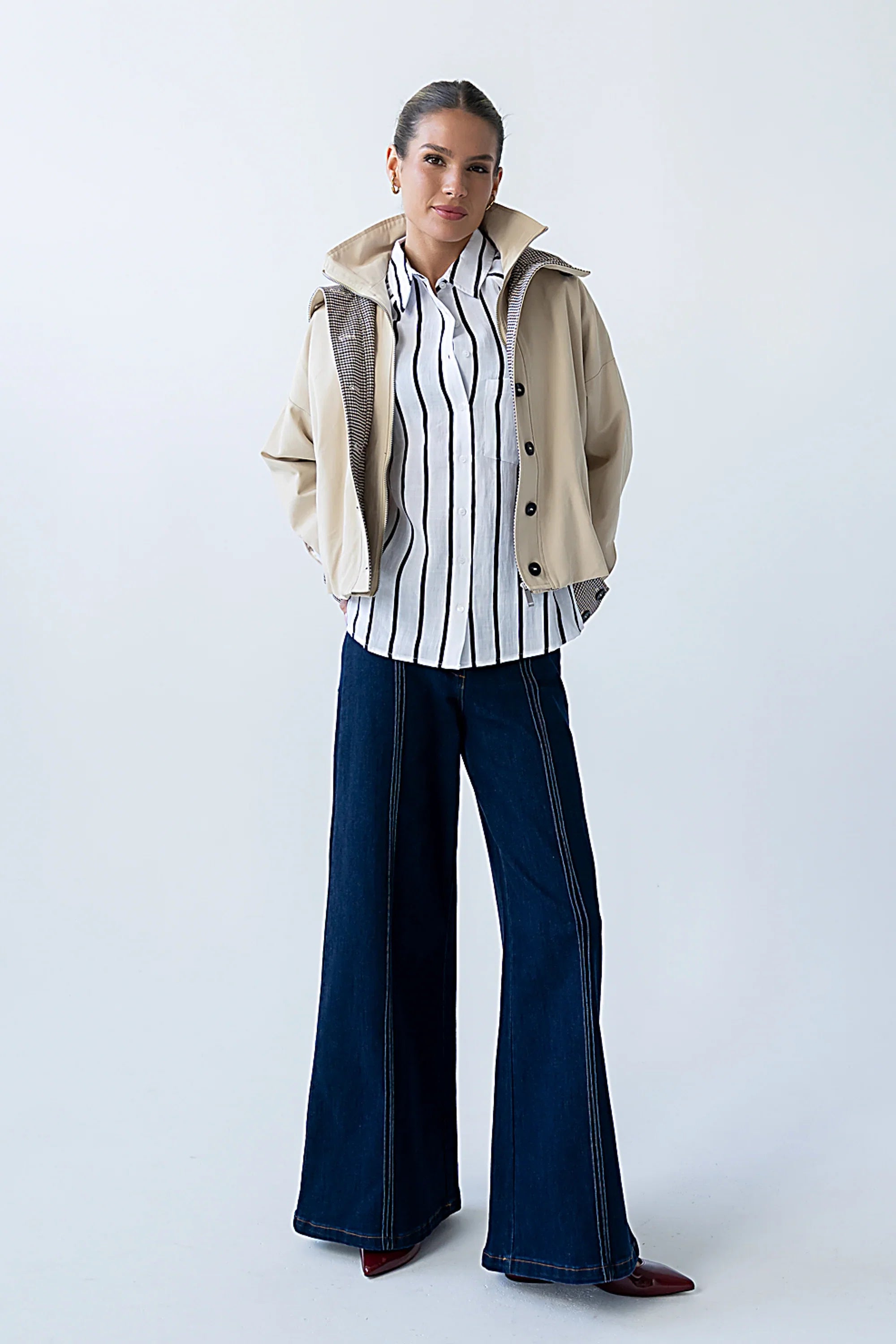 Colette Oversized Trench Jacket in Khaki