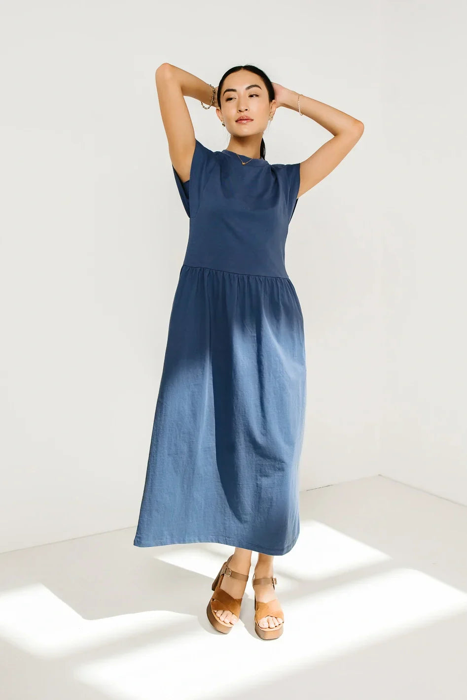 Louie Midi Dress in Indigo FINAL SALE