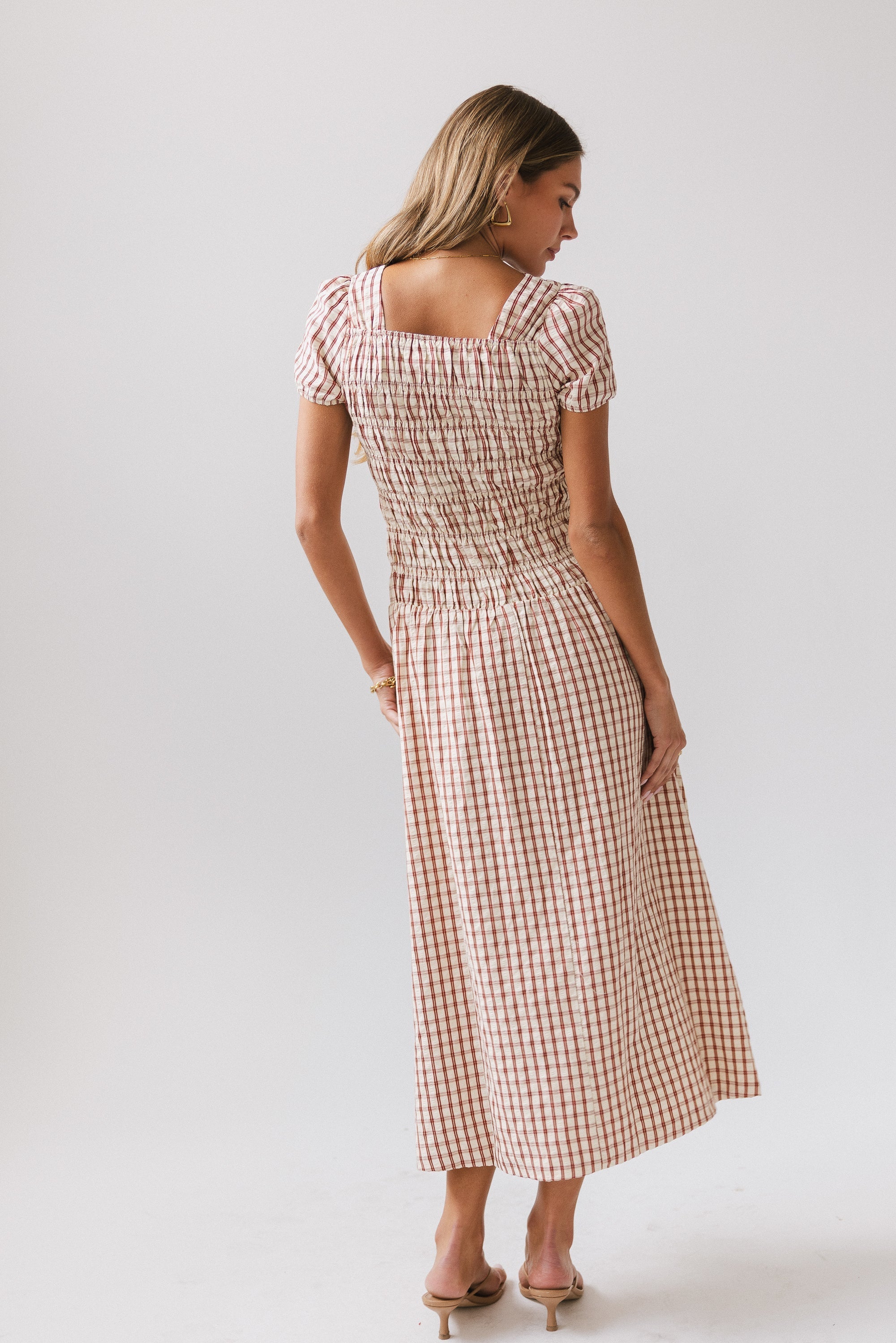Erin Smocked Maxi Dress in Red FINAL SALE
