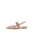 Nude Pink Womens Shoes with Silver Accents