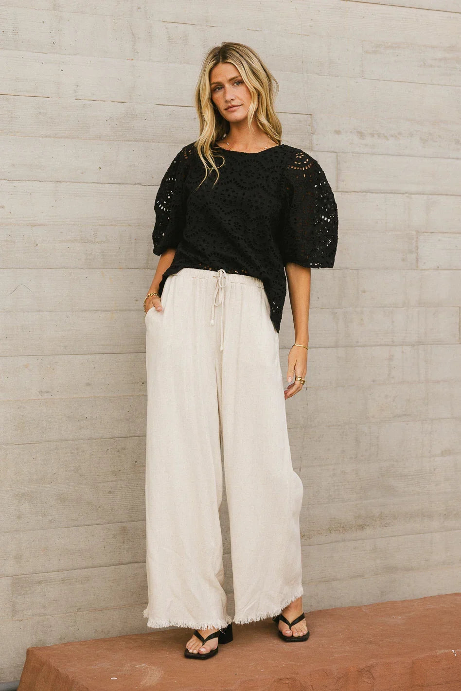 Tatum Woven Pants in Oatmeal FINAL SALE