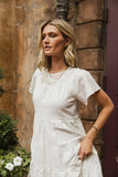 Neve Textured Midi Dress in Ivory FINAL SALE