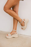 Pascha Wedge Sandal in Sand FINAL SALE