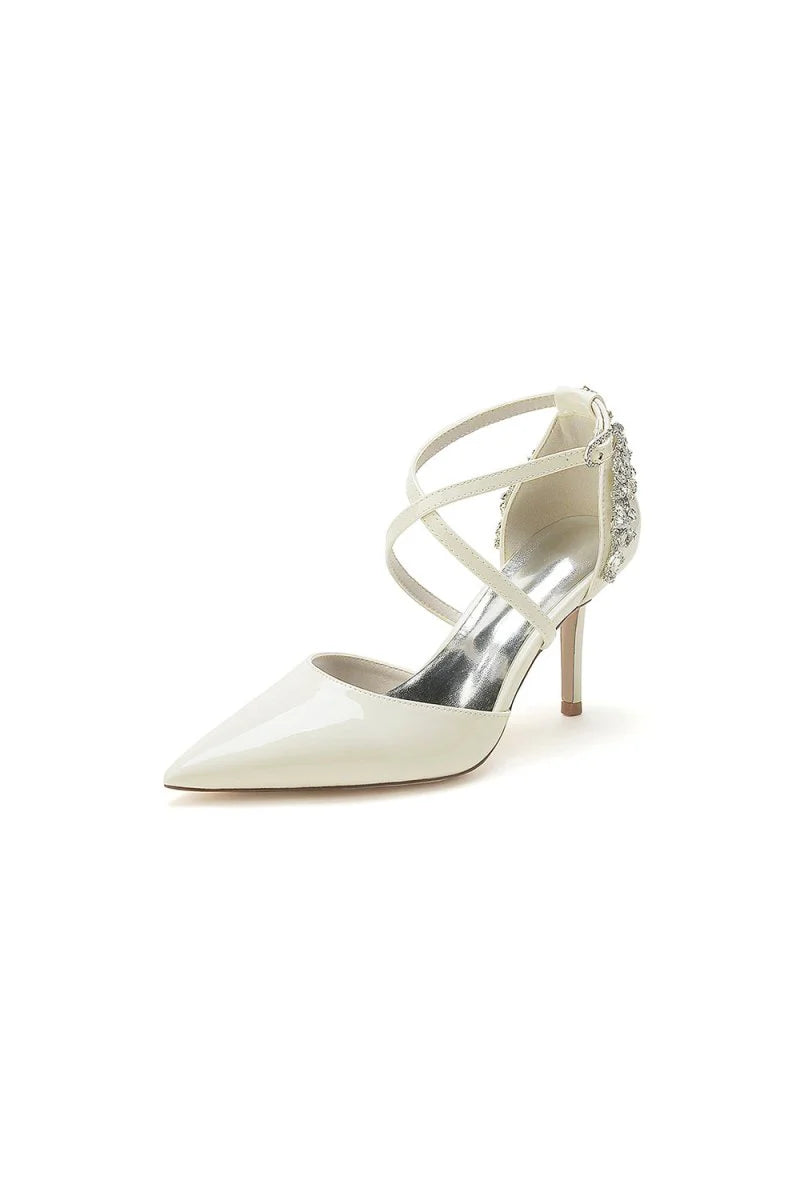 Black Elegant High Heels with Crossover Straps and Transparent Heel