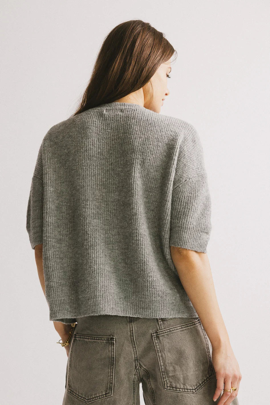 Leah Knit Cardigan in Heather Grey FINAL SALE