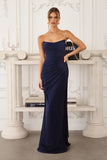 Skyler Gown Strapless Draped Chiffon Dress
