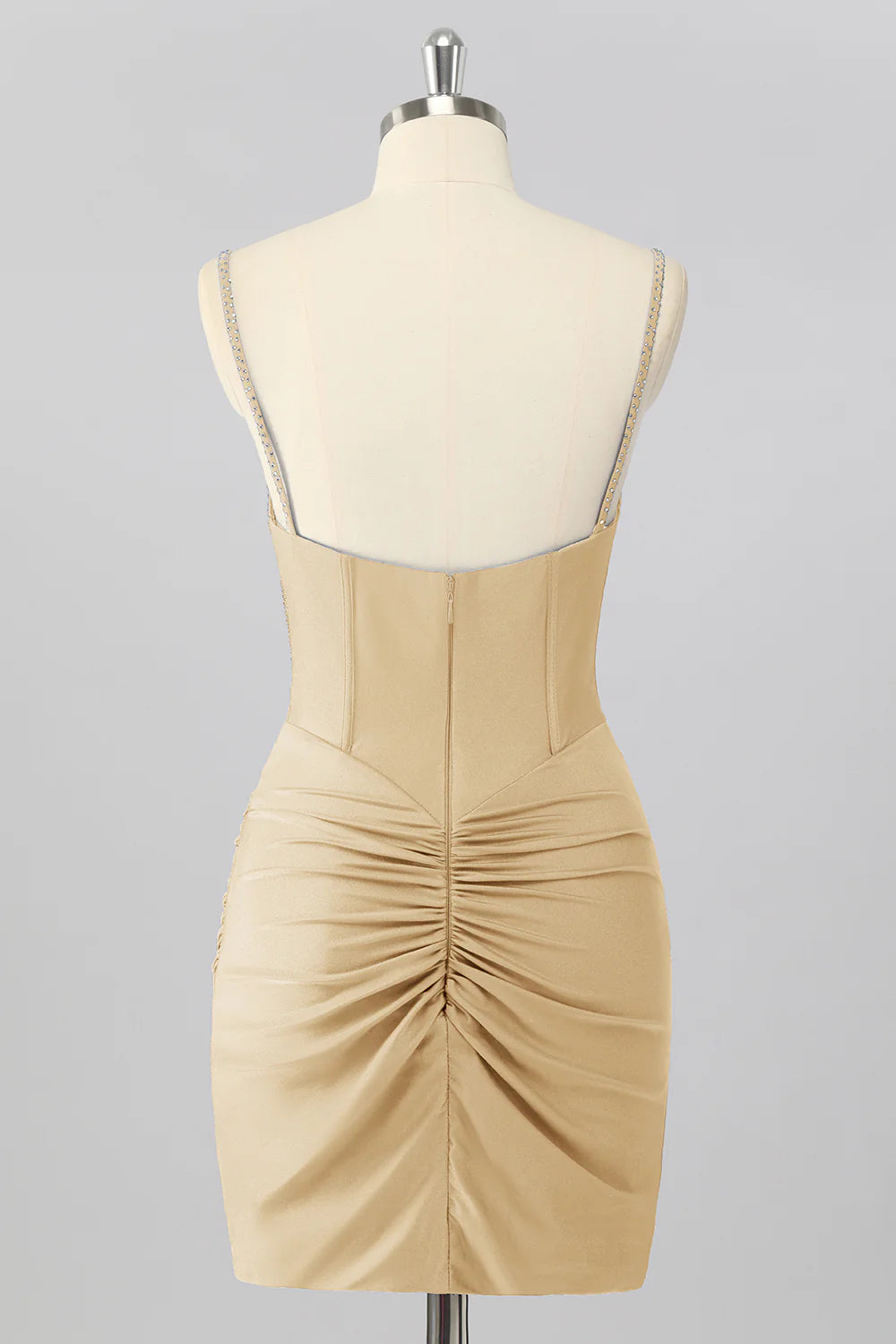 Bodycon Corset Ruched Mini Royal Blue Homecoming Dress with Beading