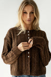 Katira Button Up Sweater in Brown