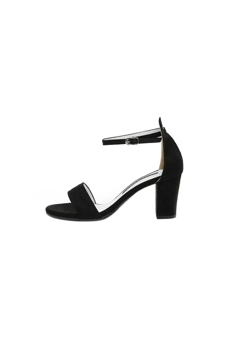 Open Toe Ankle Strap Chunky Heel Party Shoes