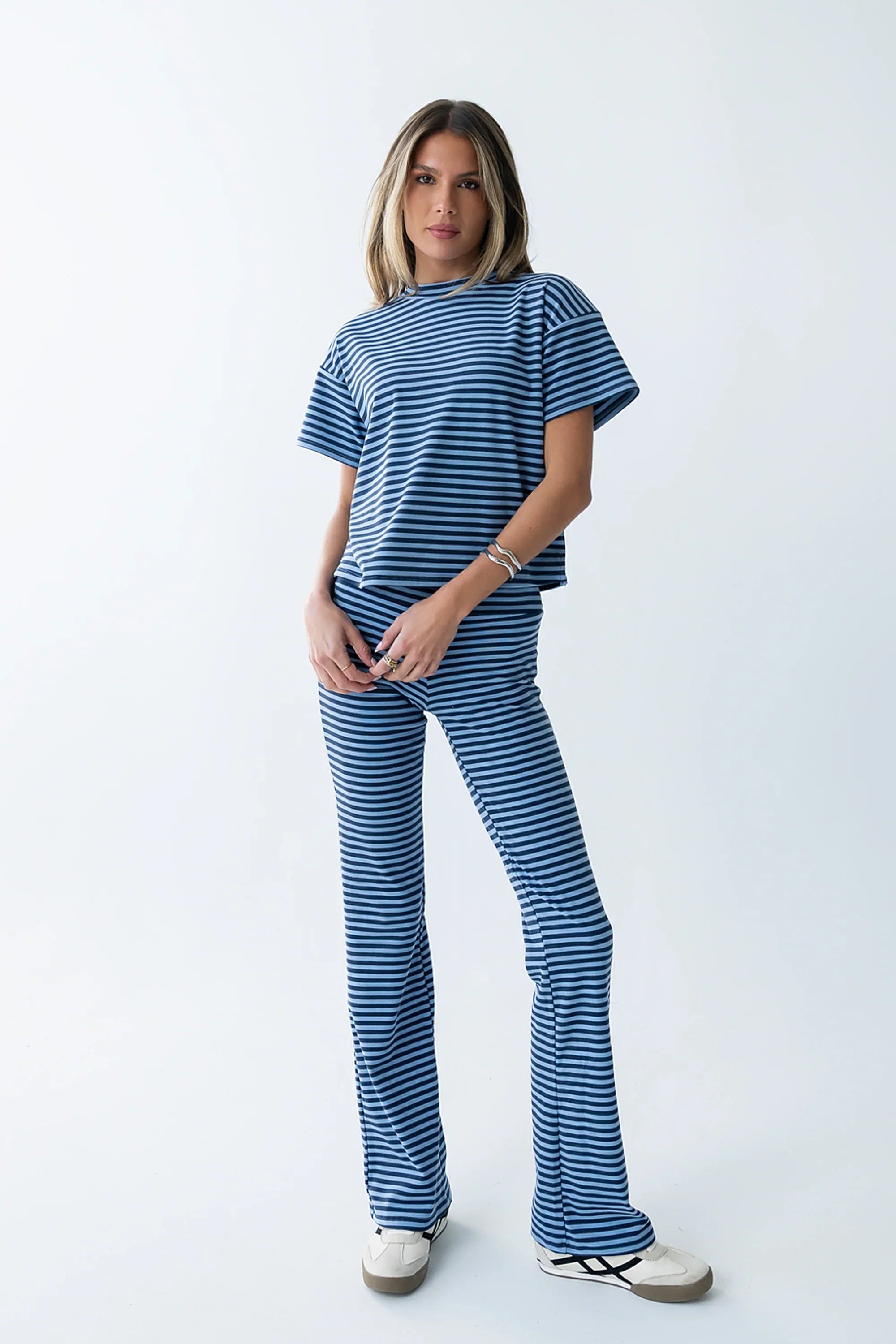 Jannet Striped Top in Navy