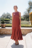 Marlon Maxi Dress in Red Brown