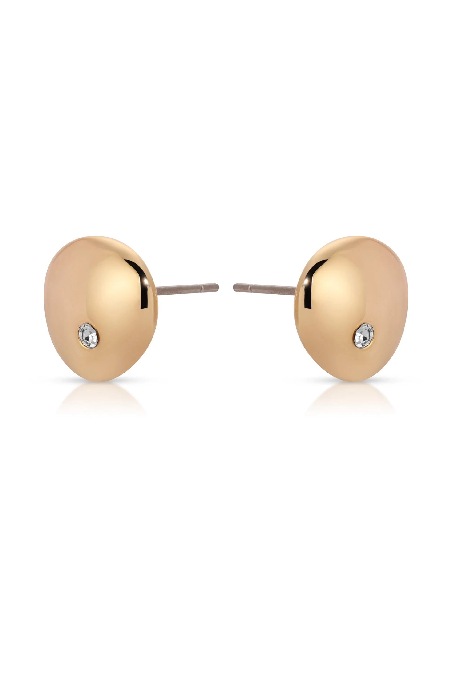 Polished Pebble Crystal Stud Earrings