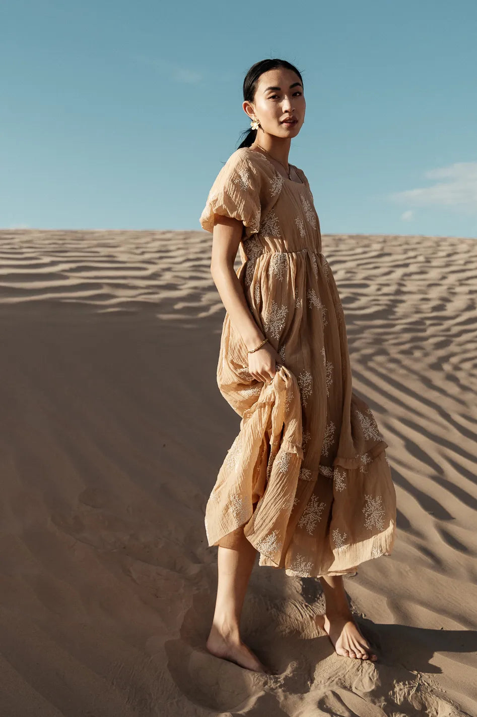 Fool For You Midi Dress in Camel FINAL SALE