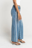 Adeline Lace Trim Barrel Jeans