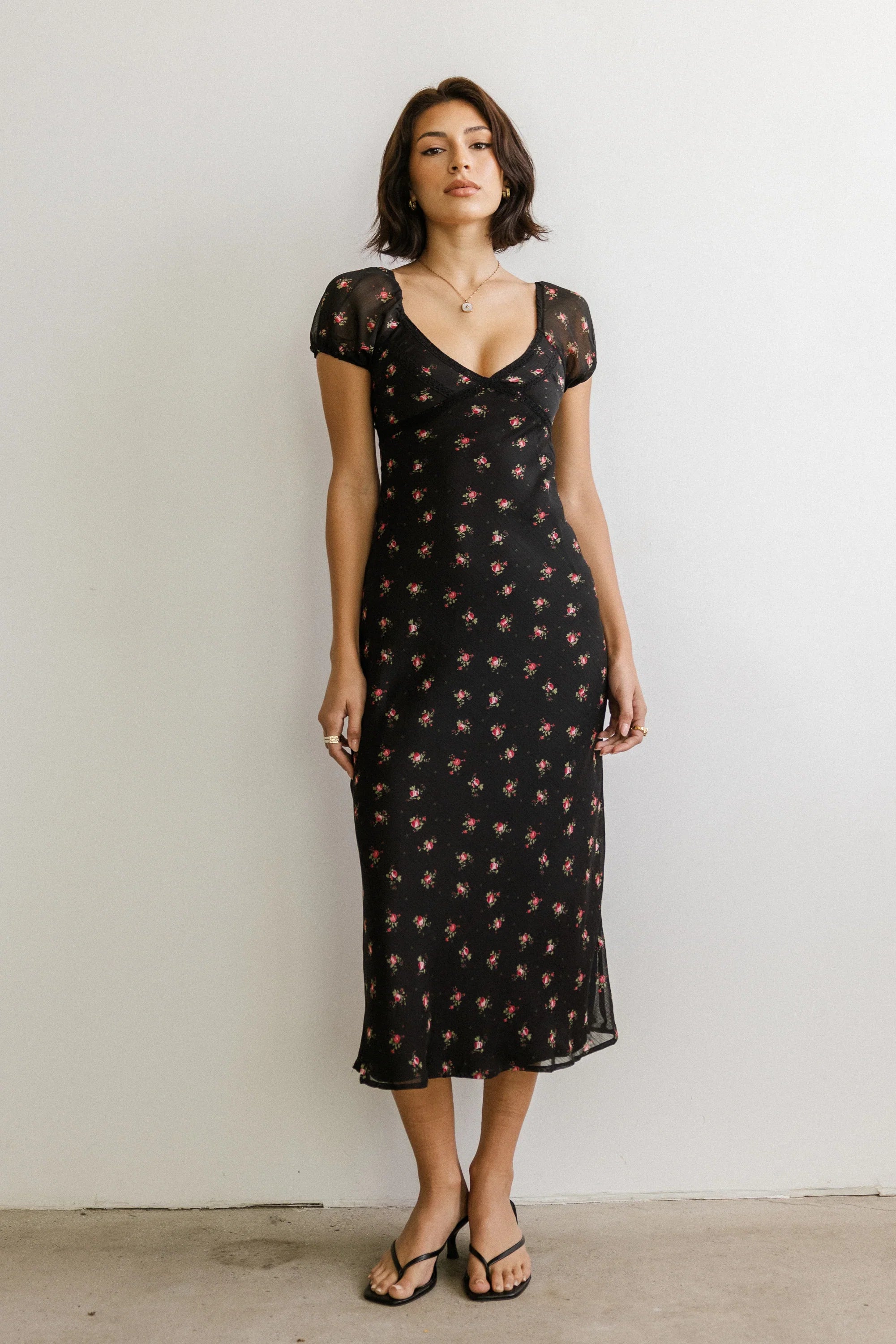 Cammie Floral Maxi Dress in Black FINAL SALE