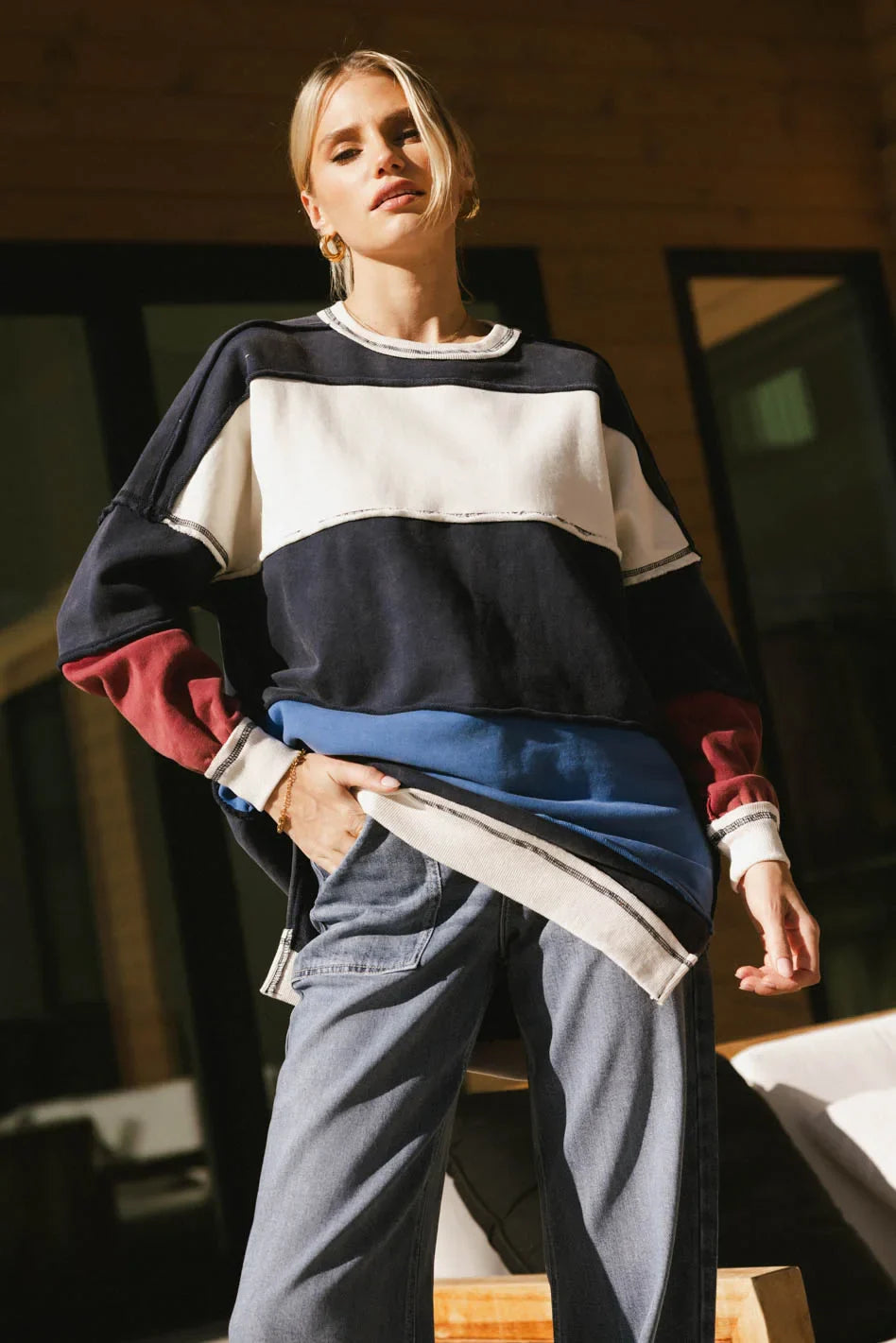 Play On Striped Crewneck FINAL SALE