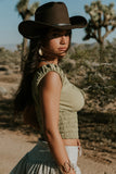 Morgan Smocked Top in Green