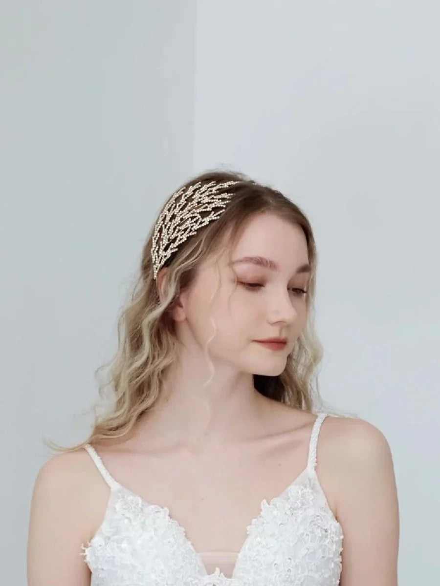 Metal Super Shiny Rhinestone Wide Headband Hair Accessories