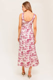 RASPBERRY ROSÉ TOILE MIDI DRESS BERRY