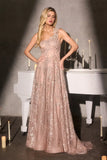June A line Gown One Shoulder Floral Appliqué Evening Dress