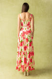 CRIMSON BLOOMS RED FLORAL MAXI DRESS