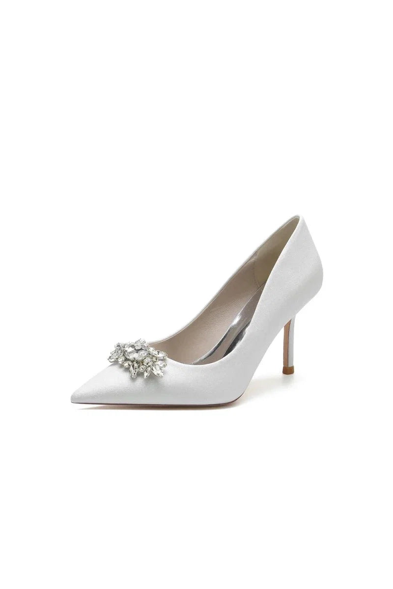 Rhinestone Beaded Glitter Pointed Toe Stiletto Heels