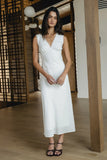 Hailey Lace Trim Maxi Dress in Ivory