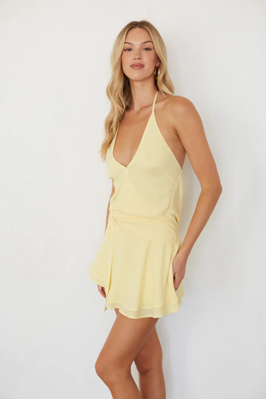 Sabina Halter Romper Mini Dress