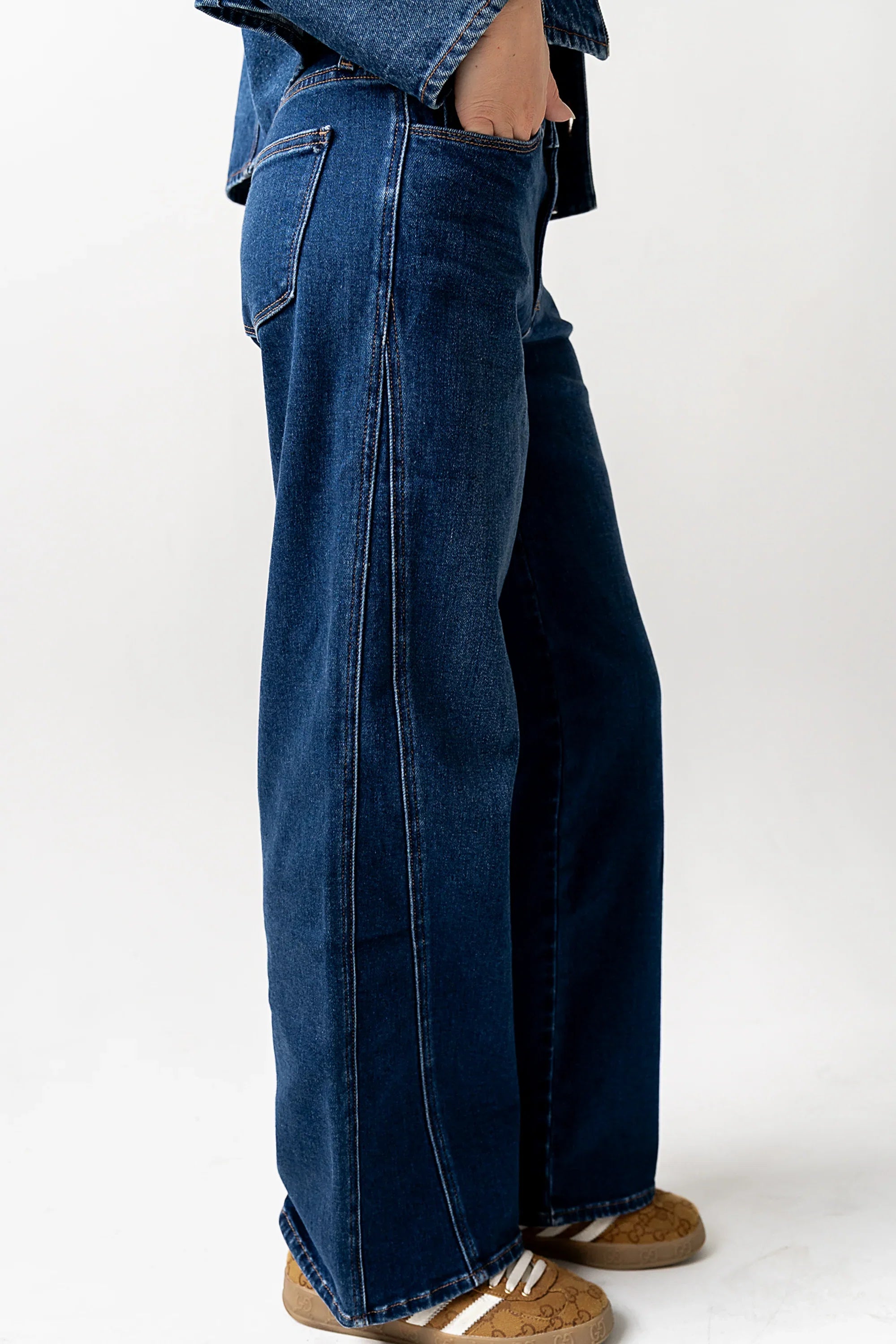 Kate Wide Leg Jeans in Dark Wash