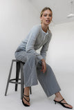 Ada Gingham Wide Leg Pants in Black FINAL SALE
