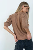 Marrel Textured Top in Brown FINAL SALE