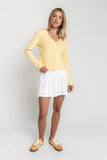 Suzy Scalloped Sweater in Yellow
