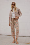Kellie Floral Barrel Jeans in Vintage Ginger