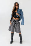 Wrenna Plaid Bermuda Shorts