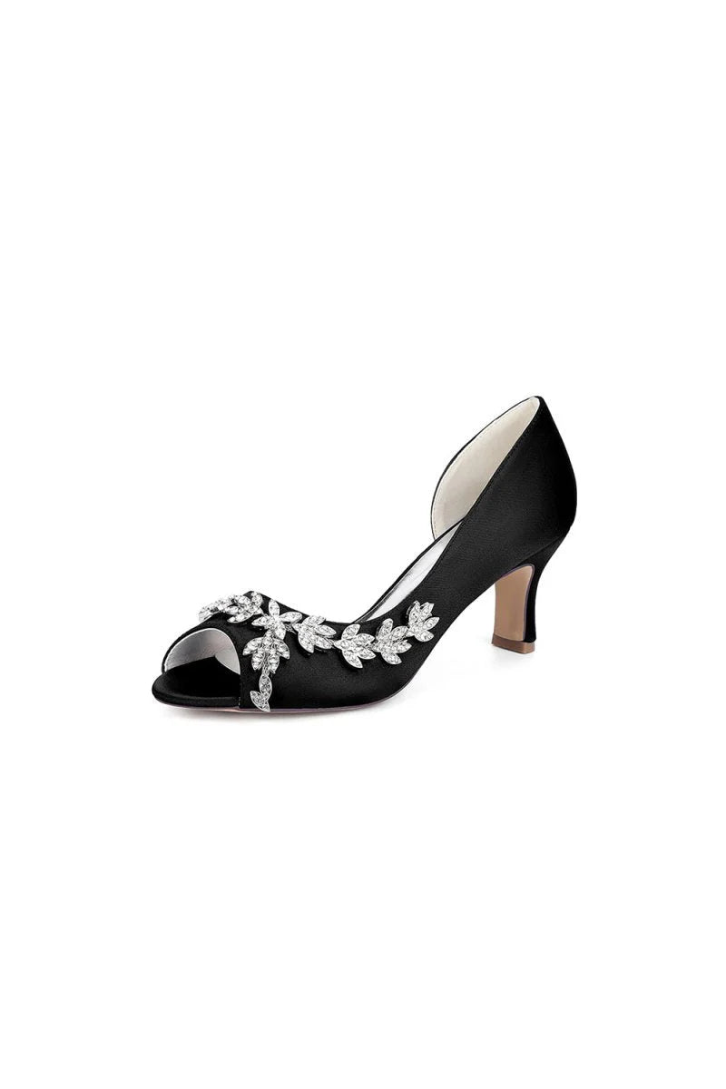 Royal Blue Satin High Heels with Intricate Silver Ornaments 36862 2A