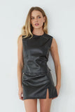 Yara Faux Leather Skort