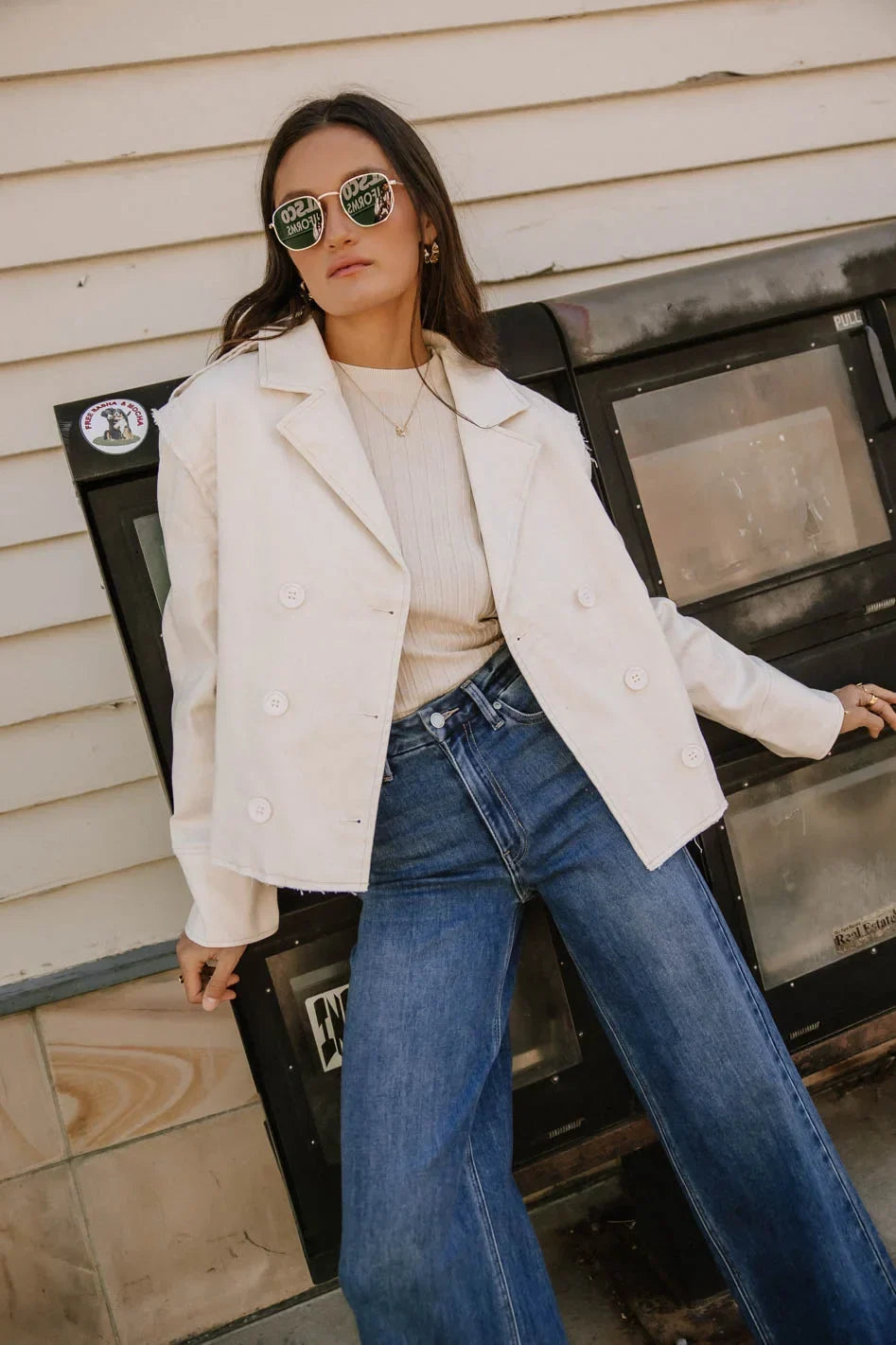 Lonnie Button Sleeve Sweater in Oatmeal FINAL SALE