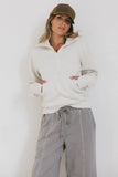 Krista Half Zip in Bone FINAL SALE