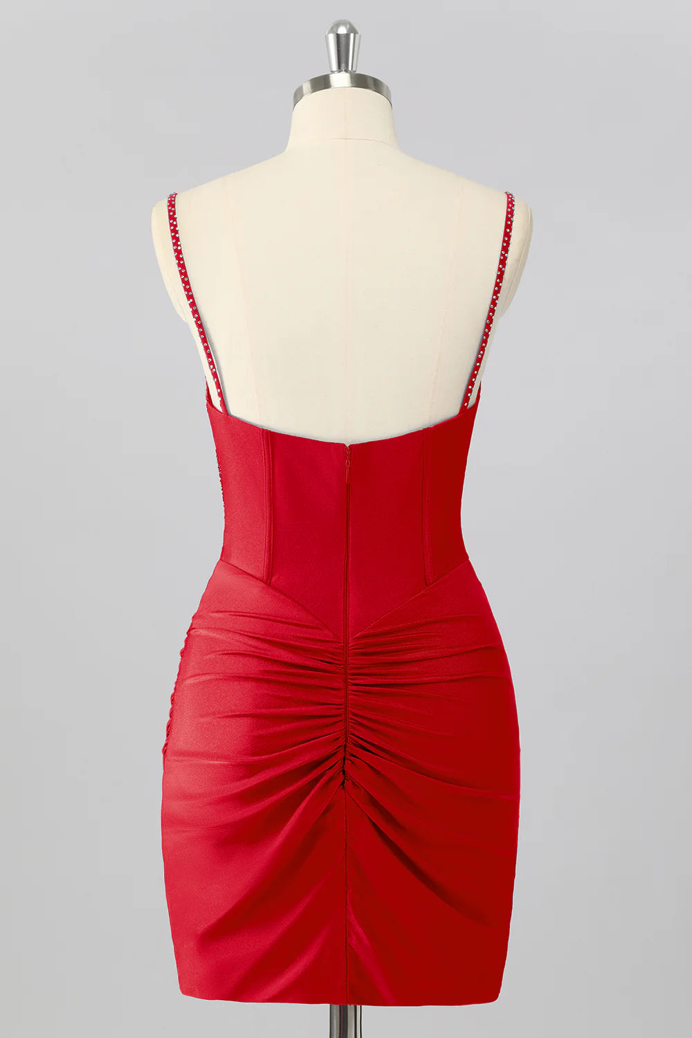 Bodycon Corset Ruched Mini Royal Blue Homecoming Dress with Beading
