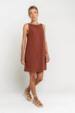 Aria Mini Dress in Brown
