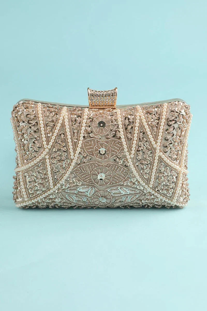 Reto Pearl Embroidery Handbag