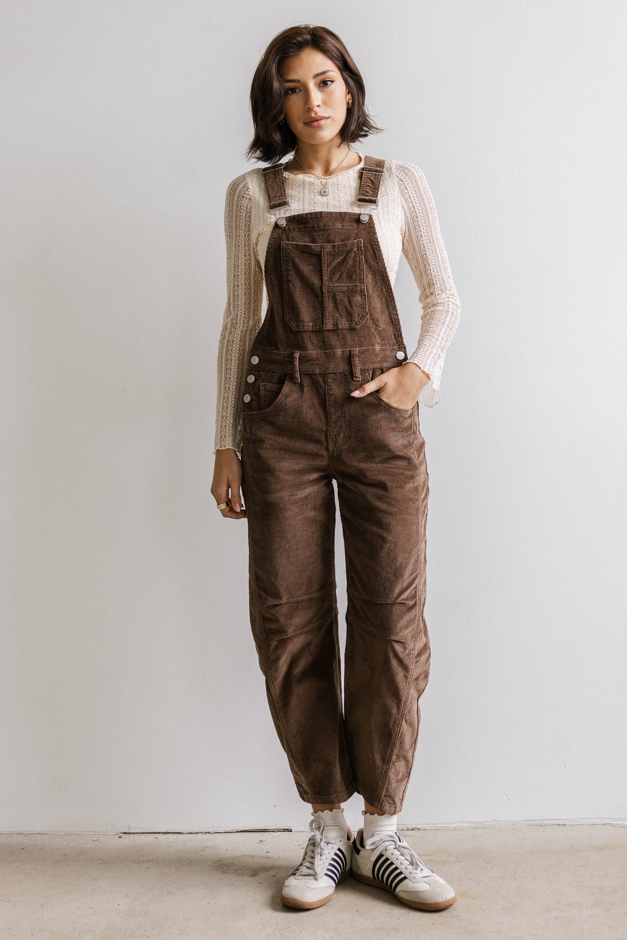 Tansy Corduroy Overalls in Brown FINAL SALE