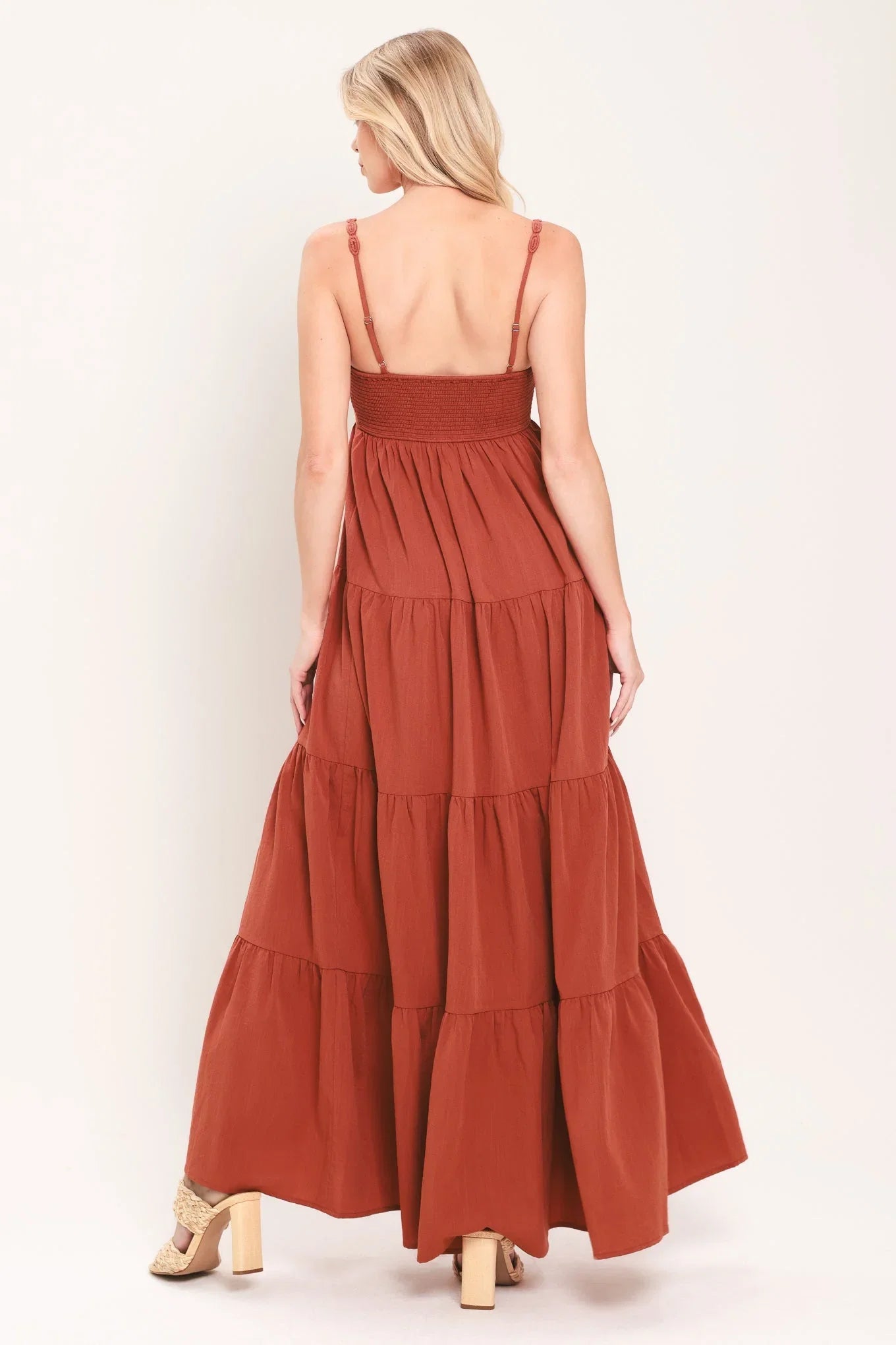 AMBER WAVE TERRACOTTA MAXI DRESS
