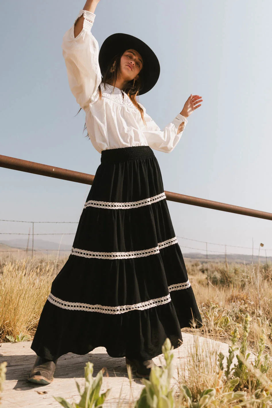 Betsie Lace Trim Maxi Skirt FINAL SALE